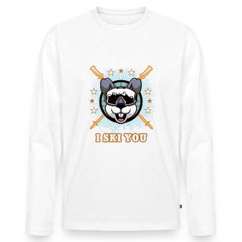 Ski Alpin Skifahren Skifahrer Skisport Skier Schi - Männer Premium Bio Langarmshirt - Weiß - Vorne - Nico (187cm)