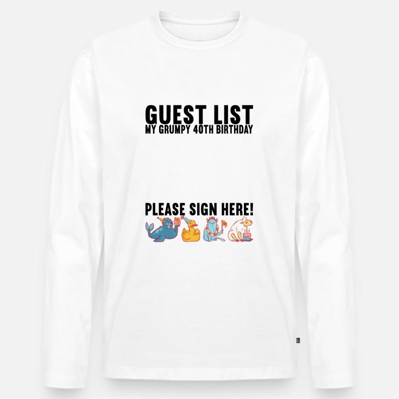 Grumpy Birthday - Männer Premium Bio Langarmshirt - Weiß