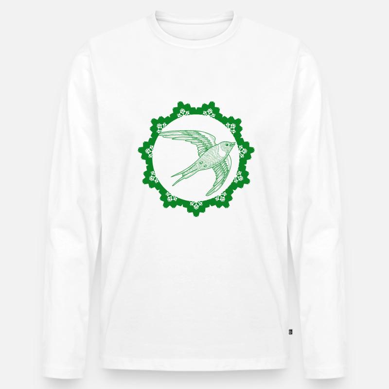Vogel - Naturschutz Tierfreund - Männer Premium Bio Langarmshirt - Weiß