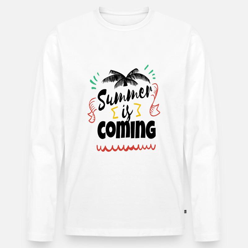 Summer is coming - Männer Premium Bio Langarmshirt - Weiß