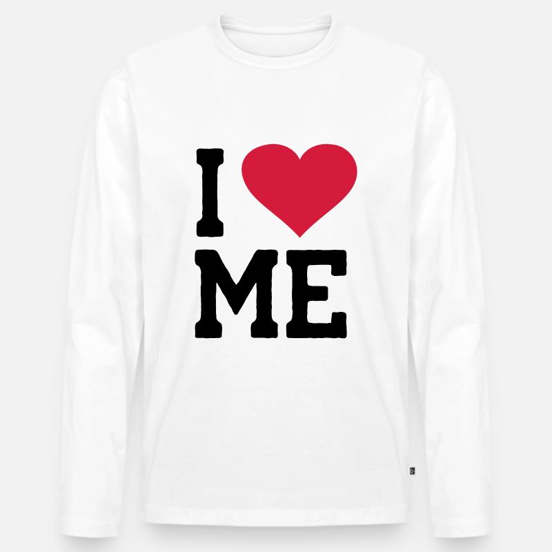 I Love me - Männer Premium Bio Langarmshirt - Weiß