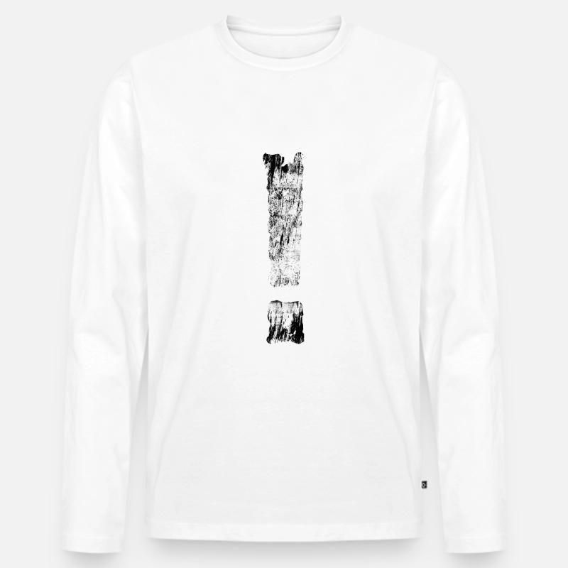 Cooles Ausrufezeichen Satzzeichen Ausruf Geschenk - Männer Premium Bio Langarmshirt - Weiß