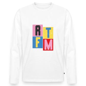 RTFM - Read the F.. Manual - Men's Premium Organic Long Sleeve Shirt - white - Front - Nico (187cm)