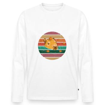 Capybara Orange Meme Design - Männer Premium Bio Langarmshirt - Weiß - Vorne - Nico (187cm)