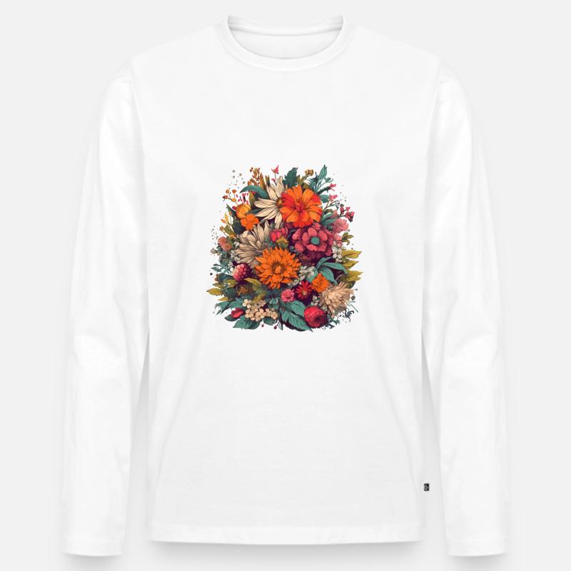 Blumenstrauß Bunt Garten - Männer Premium Bio Langarmshirt - undefined