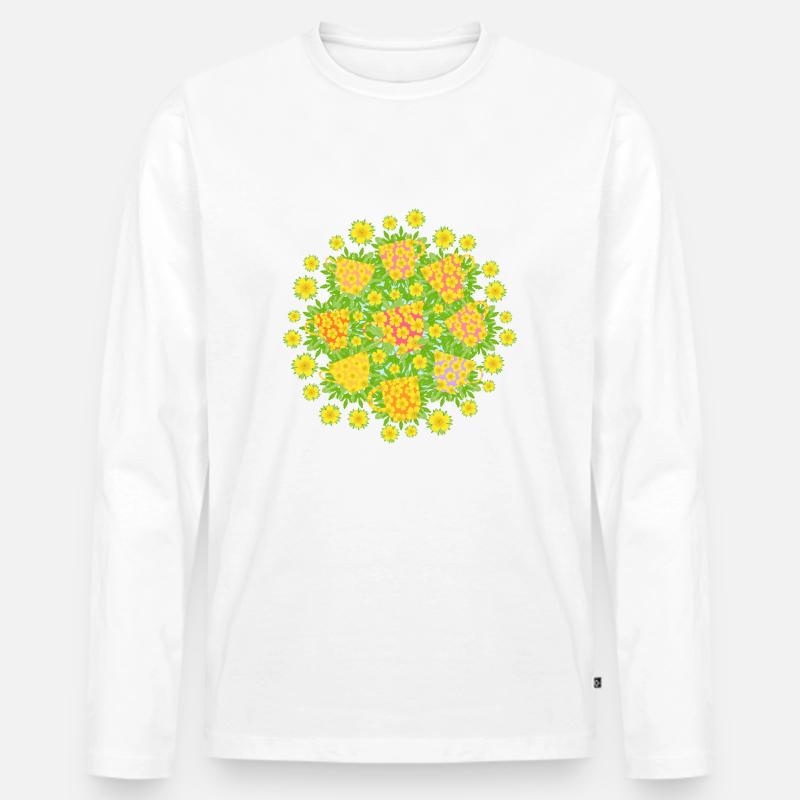 Butterblumen-Teeparty - Männer Premium Bio Langarmshirt - Weiß