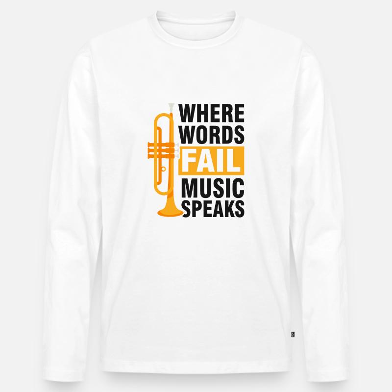 Trompete Blasmusik Musik Trompeter - Männer Premium Bio Langarmshirt - Weiß
