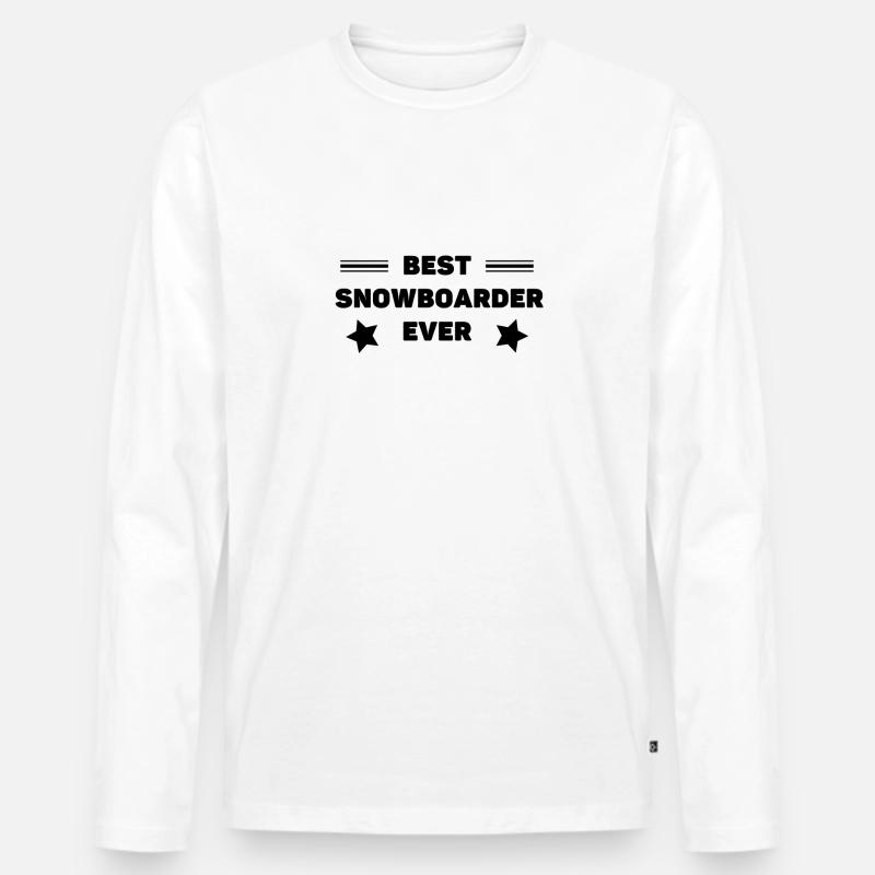 Beste. Snowboarder. Jemals. - Männer Premium Bio Langarmshirt - Weiß
