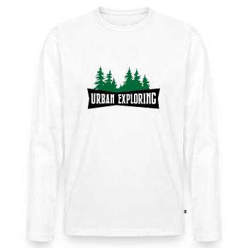 Urban Exploring - T-shirt manches longues Premium bio Homme - blanc - Devant - Nico (187cm)