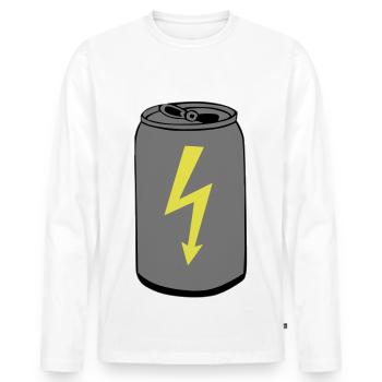Energy Drink Dose - Männer Premium Bio Langarmshirt - Weiß - Vorne - Nico (187cm)
