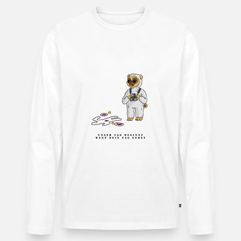 Spurensicherung - Kripo Polizei Kriminaltechnik - Männer Premium Bio Langarmshirt - Weiß