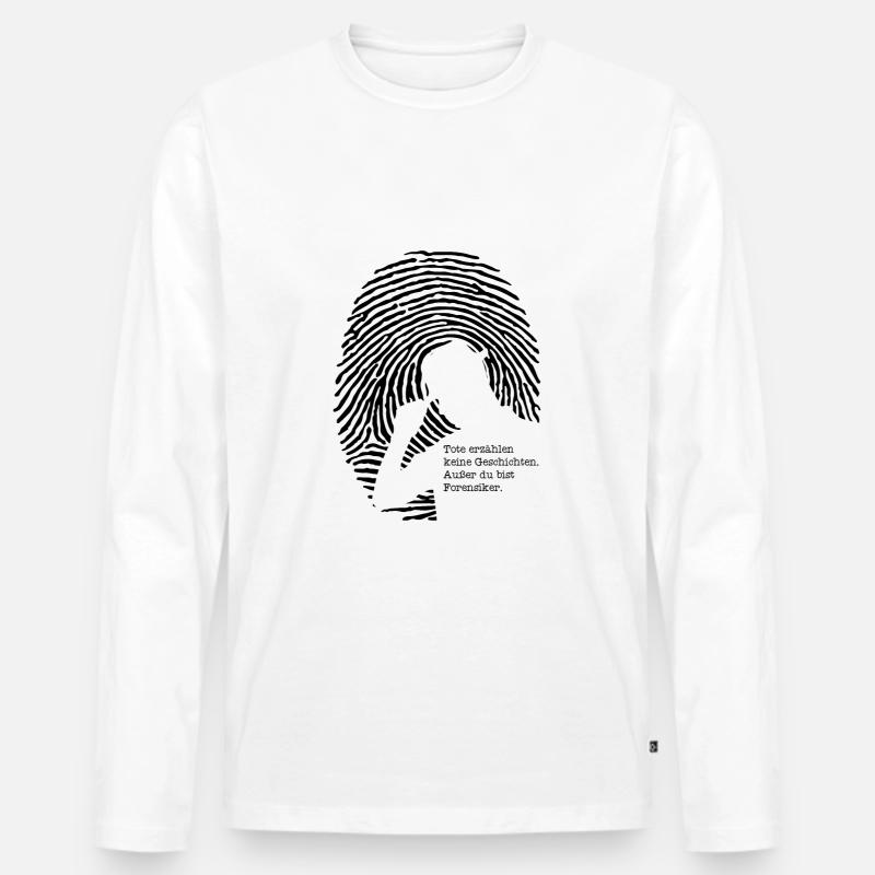 Spurensicherung - Kripo Polizei Kriminaltechnik - Männer Premium Bio Langarmshirt - Weiß