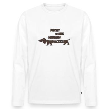 Nicht ohne meinen Dackel - Männer Premium Bio Langarmshirt - Weiß - Vorne - Nico (187cm)