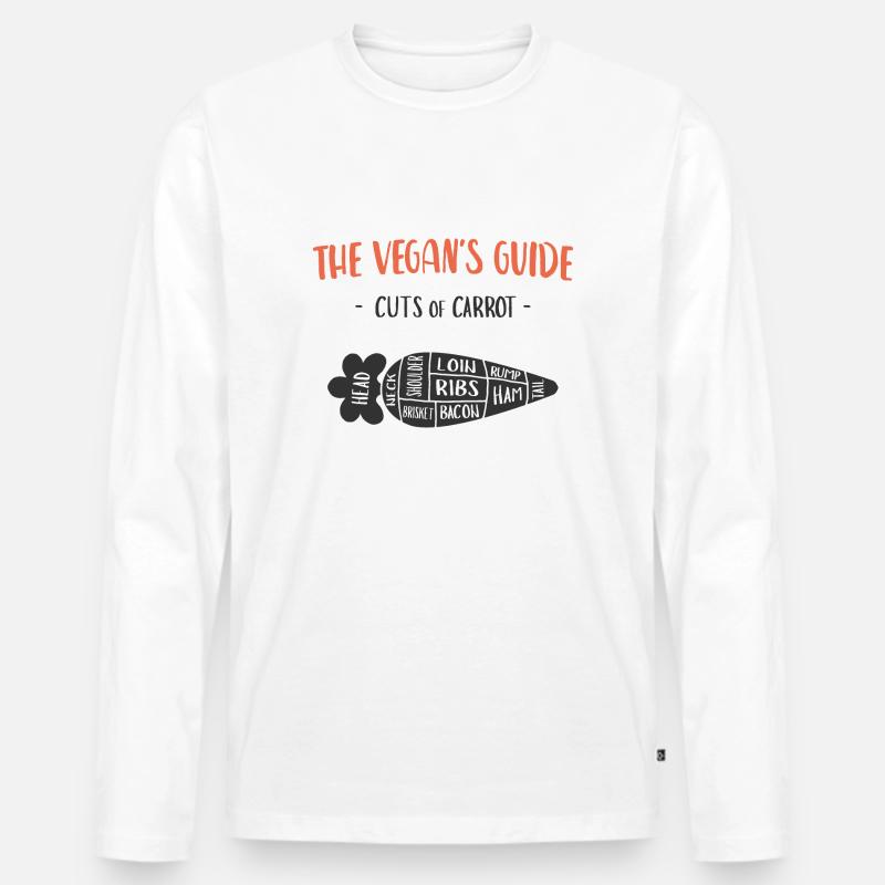 Vegan's Guide Möhrenstücke - Männer Premium Bio Langarmshirt - Weiß