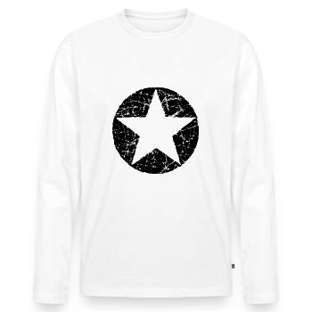 Cercle étoile étoile étoile forme - T-shirt manches longues Premium bio Homme - blanc - Devant - Nico (187cm)