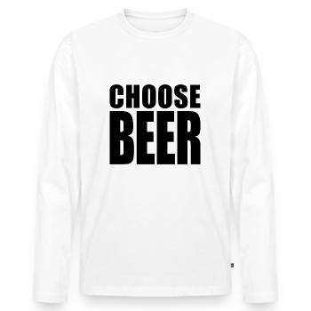 BIER WÄHLEN (Leben wählen) - Männer Premium Bio Langarmshirt - Weiß - Vorne - Nico (187cm)
