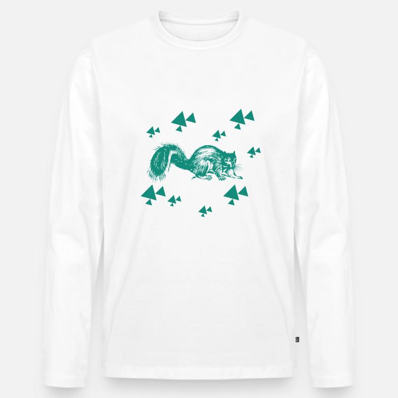 Eichhörnchen - Nagetier - Männer Premium Bio Langarmshirt - Weiß