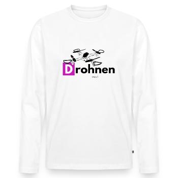 Drohnen Pilot Drone Pilot Helikopter Flug - Männer Premium Bio Langarmshirt - Weiß - Vorne - Nico (187cm)