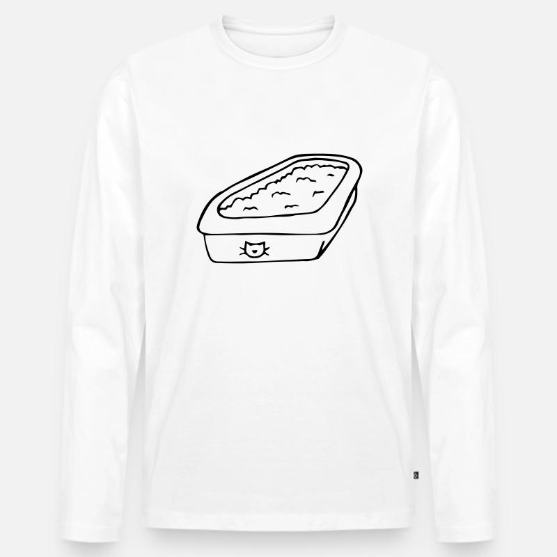 Katzenklo Stinki Katzenpups - Männer Premium Bio Langarmshirt - Weiß