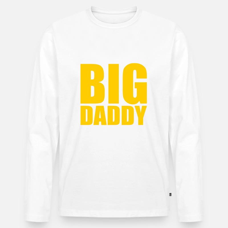 BIG DADDY - Männer Premium Bio Langarmshirt - Weiß