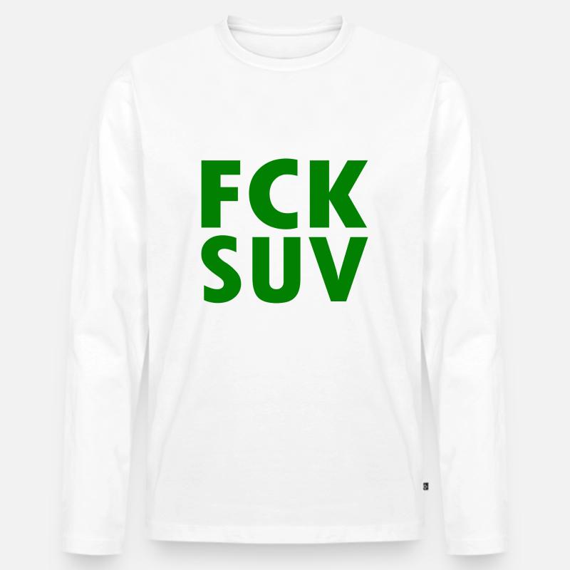 Fck suv - Männer Premium Bio Langarmshirt - Weiß