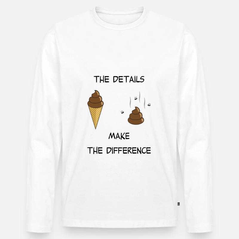 Eis oder kacken? - Männer Premium Bio Langarmshirt - Weiß