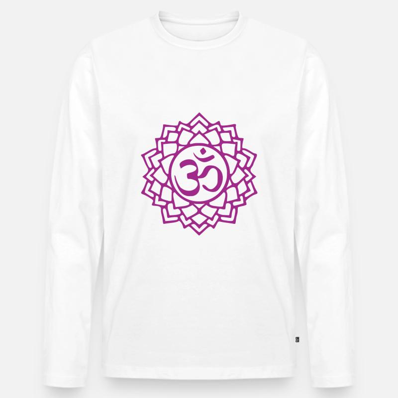 Kronenchakra - Männer Premium Bio Langarmshirt - Weiß