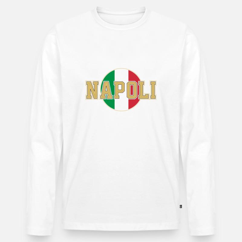 NAPOLI - Männer Premium Bio Langarmshirt - Weiß