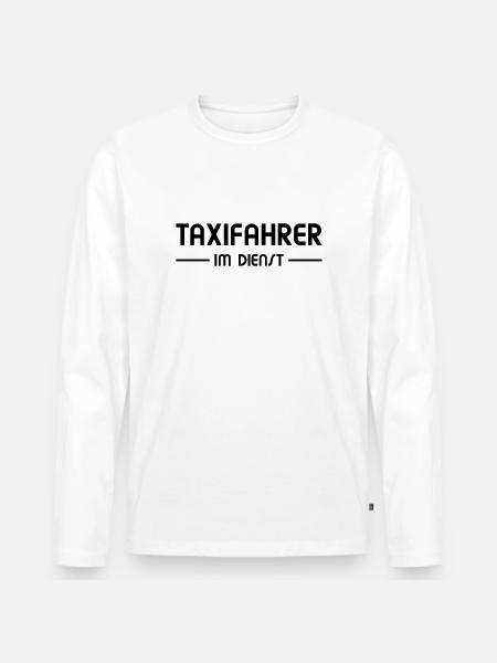 Taxifahrer im Dienst - Männer Premium Bio Langarmshirt - Weiß