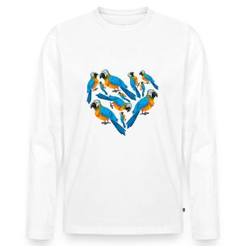 Herz Ara - Männer Premium Bio Langarmshirt - Weiß - Vorne - Nico (187cm)
