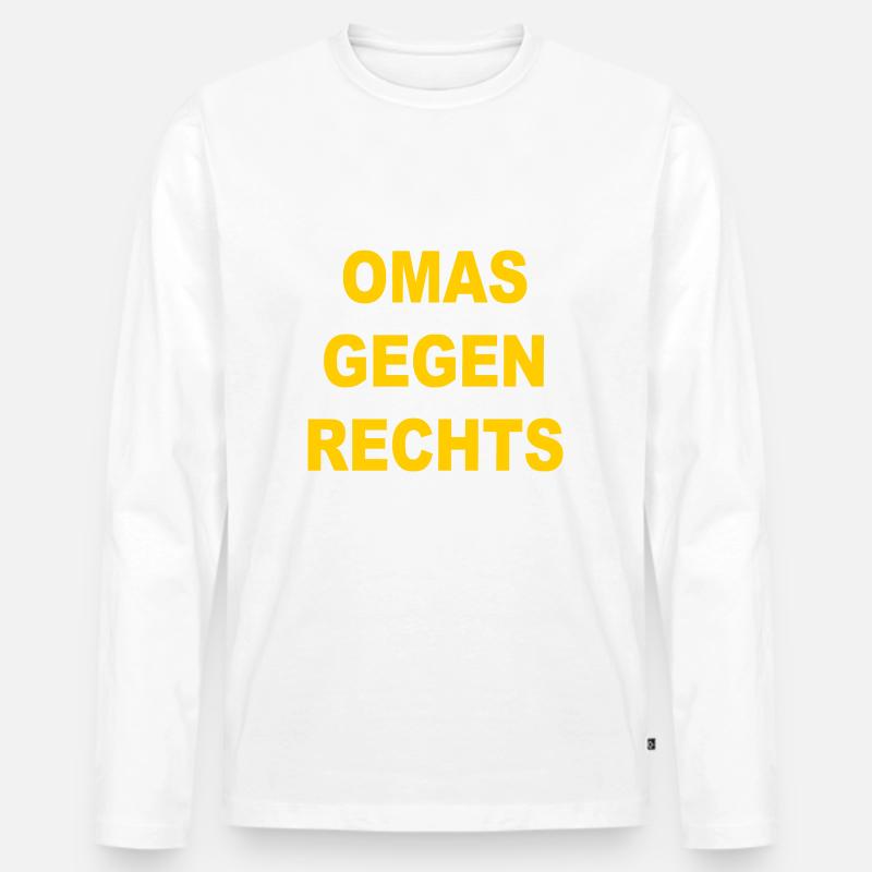 omas gegen rechts - Männer Premium Bio Langarmshirt - Weiß