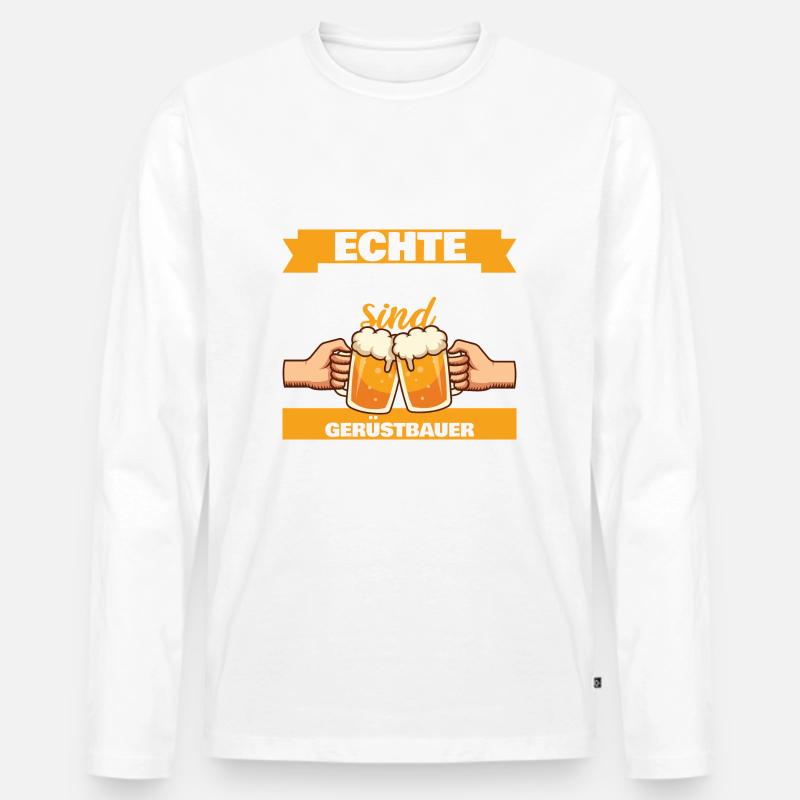 Echte Männer sind Gerüstbauer - Männer Premium Bio Langarmshirt - undefined