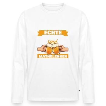 Echte Männer sind Mathelehrer - Männer Premium Bio Langarmshirt - Weiß - Vorne - Nico (187cm)