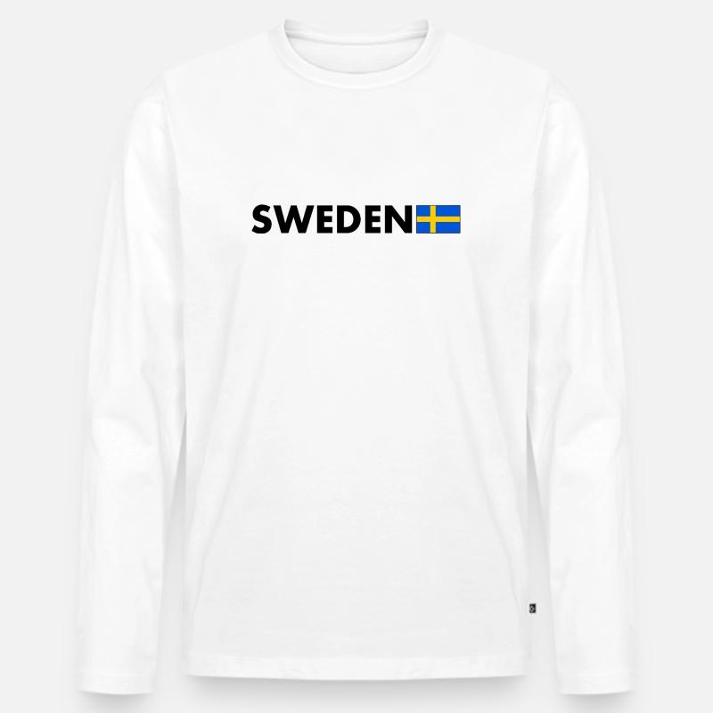Schweden - Männer Premium Bio Langarmshirt - Weiß