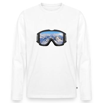 Mountains - Men's Premium Organic Long Sleeve Shirt - white - Front - Nico (187cm)