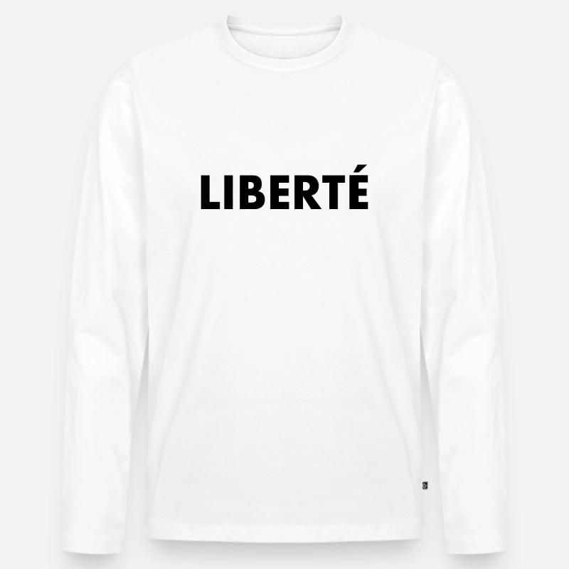 Liberté - Männer Premium Bio Langarmshirt - Weiß