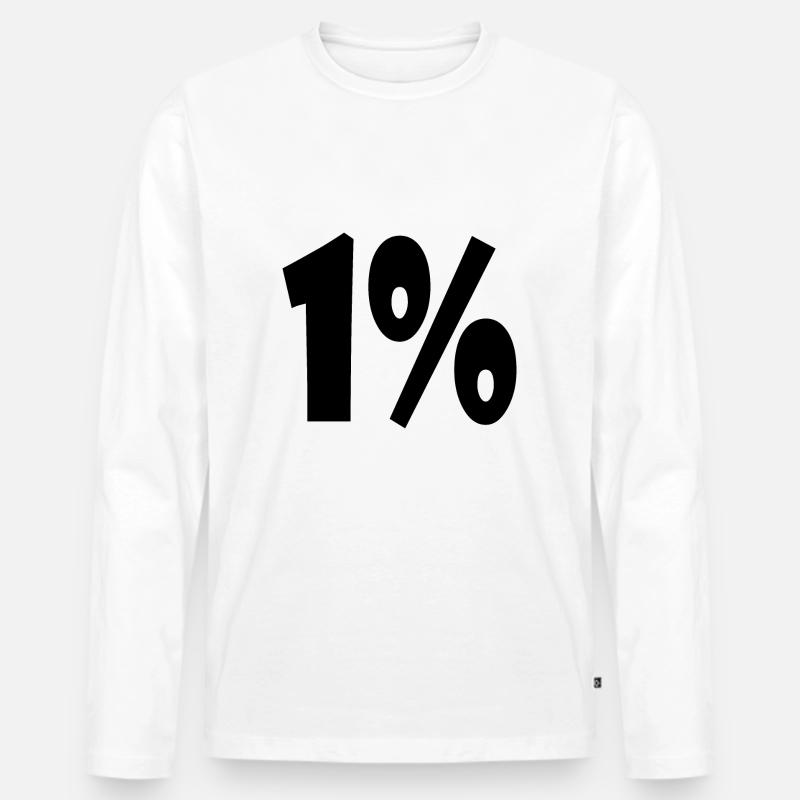 1 - Männer Premium Bio Langarmshirt - Weiß
