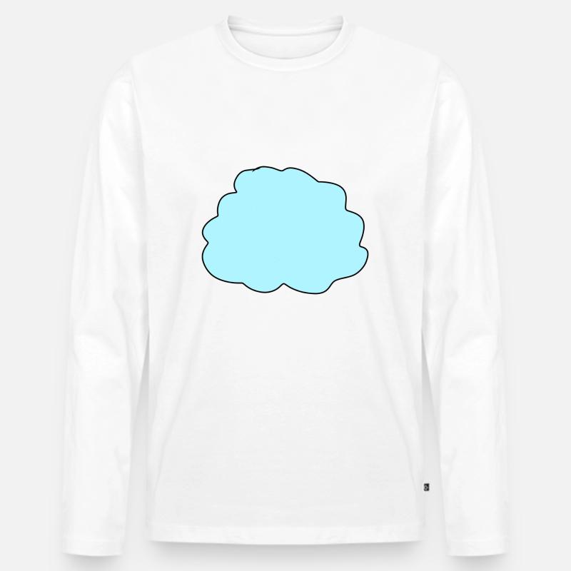 wolke blau symbol - Männer Premium Bio Langarmshirt - Weiß