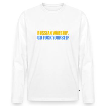russian warship go f yourself - Männer Premium Bio Langarmshirt - Weiß - Vorne - Nico (187cm)