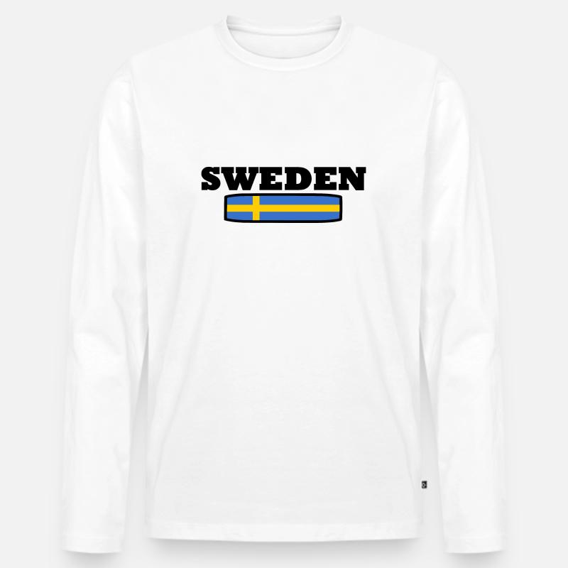 SCHWEDEN - Männer Premium Bio Langarmshirt - Weiß