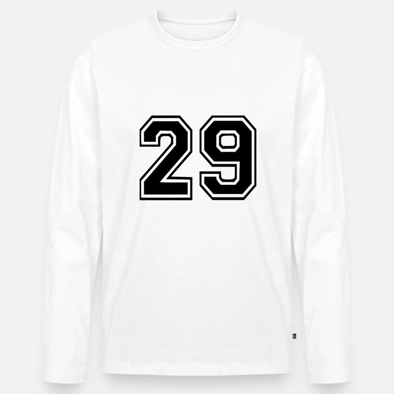 29 - Männer Premium Bio Langarmshirt - Weiß