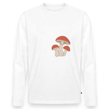 Champignons Champignons Champignon Champignon - T-shirt manches longues Premium bio Homme - blanc - Devant - Nico (187cm)