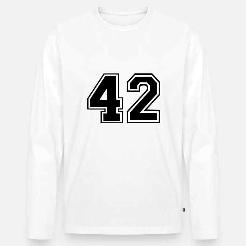 42 - Männer Premium Bio Langarmshirt - Weiß
