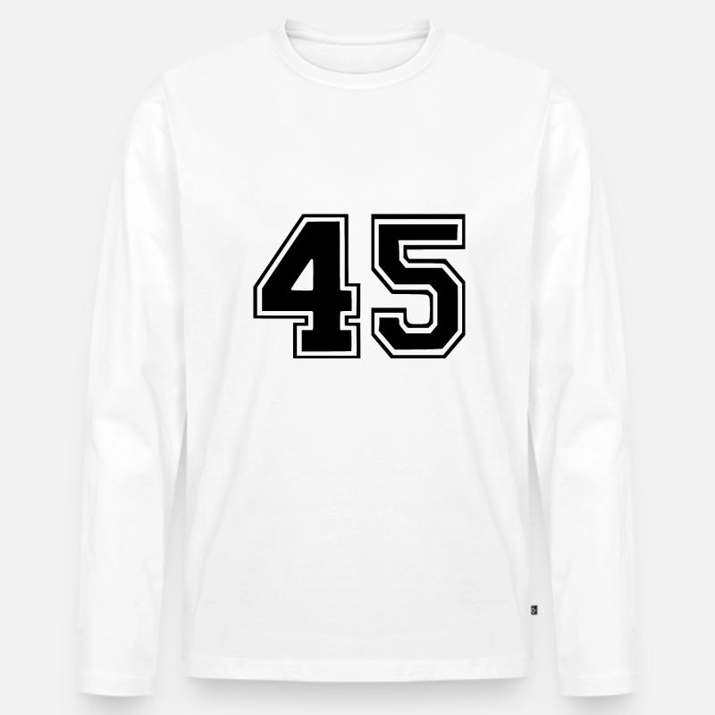 45 - Männer Premium Bio Langarmshirt - Weiß