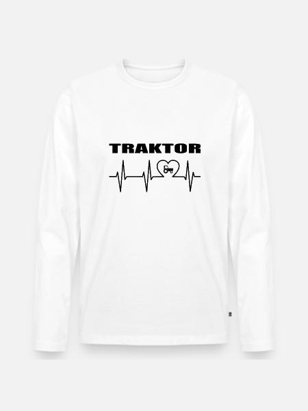 Traktor - Männer Premium Bio Langarmshirt - Weiß