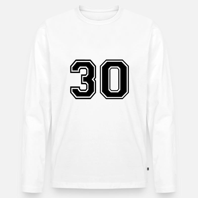 30 - Männer Premium Bio Langarmshirt - Weiß