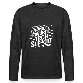 Technischer Support Computerfreak Nerd - Männer Premium Bio Langarmshirt - Anthrazit meliert - Vorne - Nico (187cm)