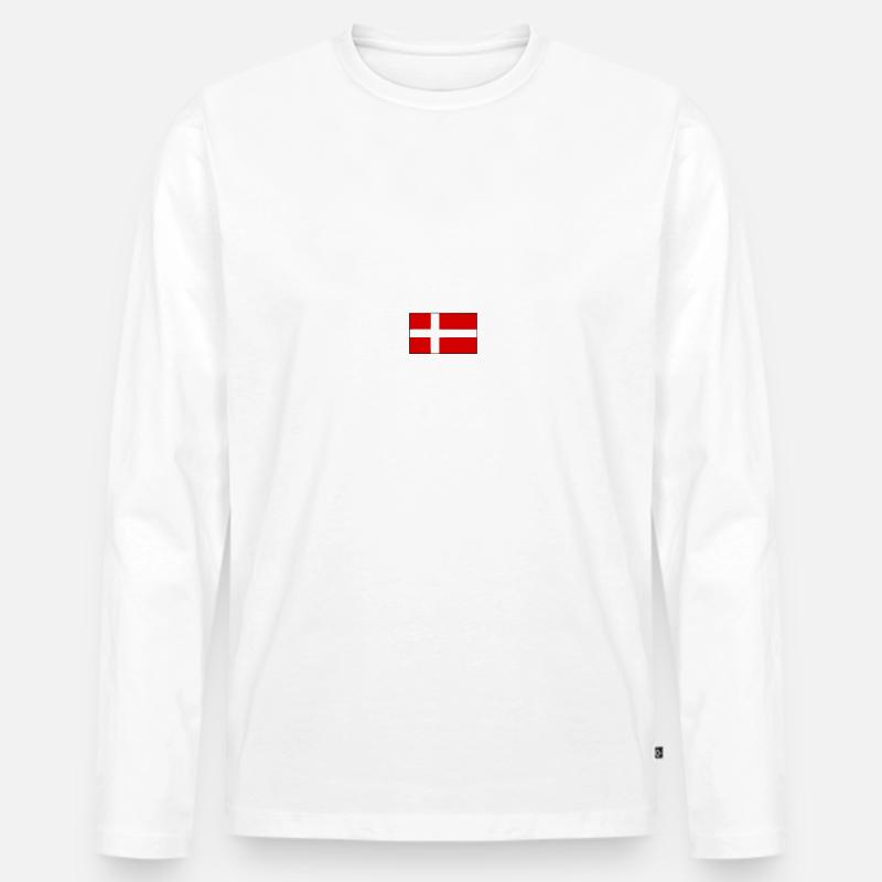 Dänemark - Männer Premium Bio Langarmshirt - Weiß