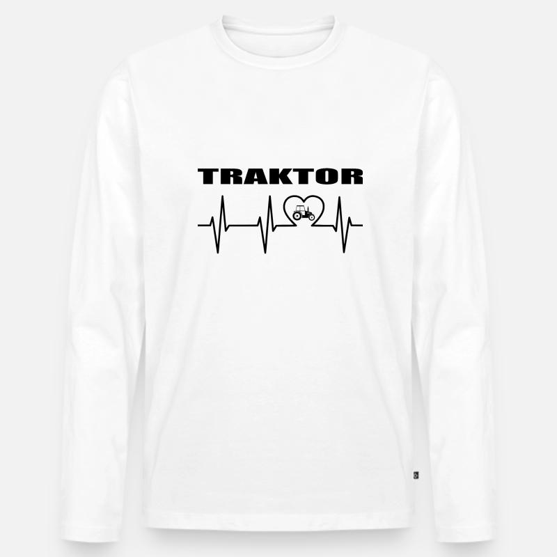 Traktor - Männer Premium Bio Langarmshirt - Weiß