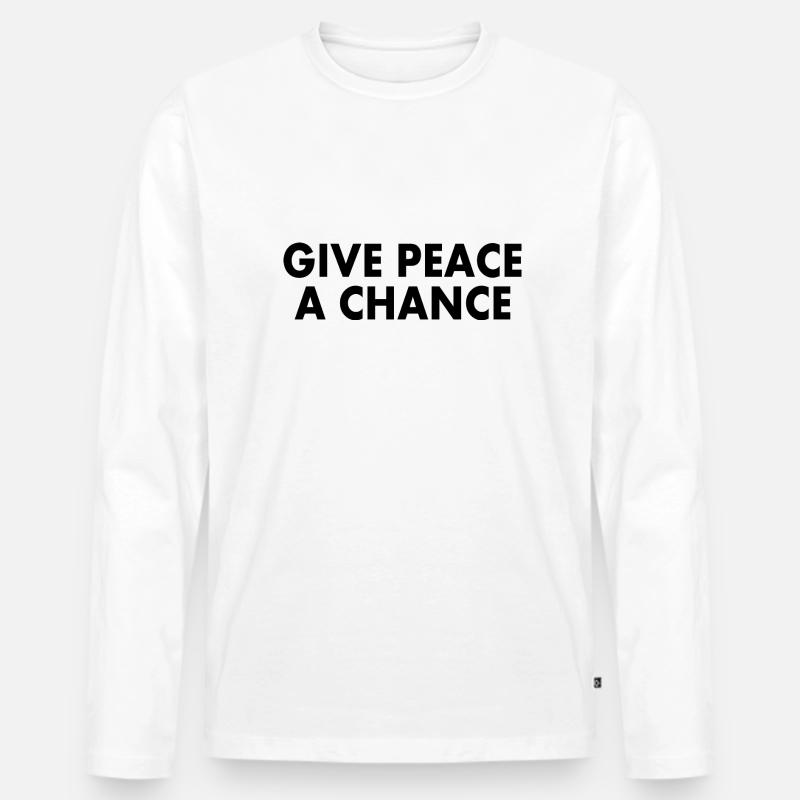 Give peace a chance - Männer Premium Bio Langarmshirt - Weiß